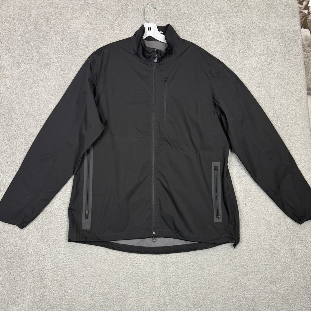 Greyson Mens XL Black Full Zip Golf Jacket Performance Shell Windbreaker Wolf